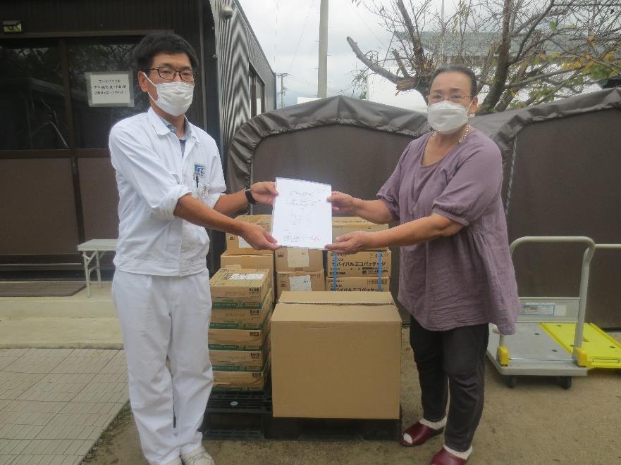 防災倉庫食料品の寄付（熊本県）　2022年10月